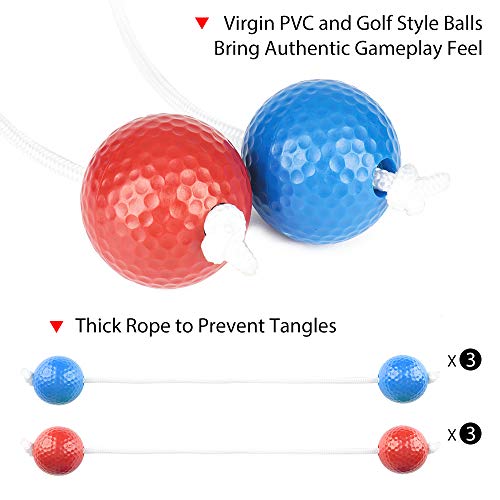 A11N Upgraded Premium Ladder Toss Game Set with 6 Golf Bolas & Carrying