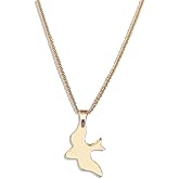 BeautyName Gold Plated Soaring Bird Necklace - Minimal Flying Sparrow Pendant for Women - Dainty Gold Bird Charm Necklace - Elegant Everyday Jewelry Gift