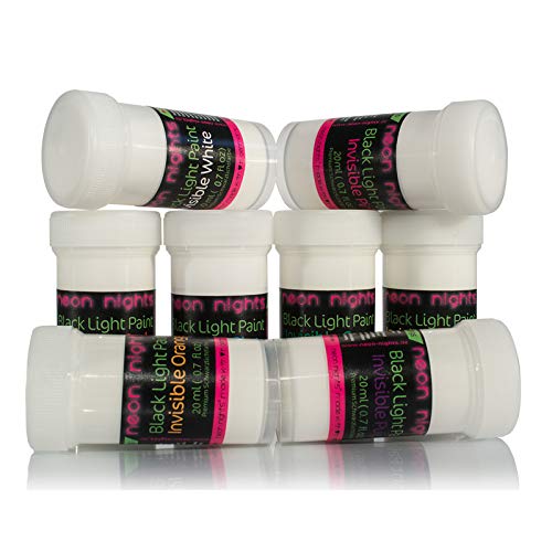 Invisible Blacklight Paint by neon nights Set of 8 Invisible UV