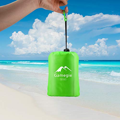 Gamegie Sand Proof Beach Blanket, Large Sand Free Beach Mat Oversized Waterproof Outdoor Sandless Mat Compact and Lightweight Sand Blanket