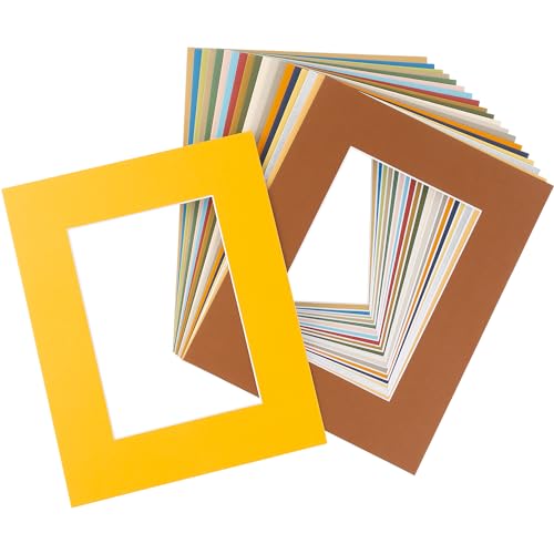 Golden State Art Picture Mat 8x10 for 5x7 Photos (Pack of 20), Assorted Colors