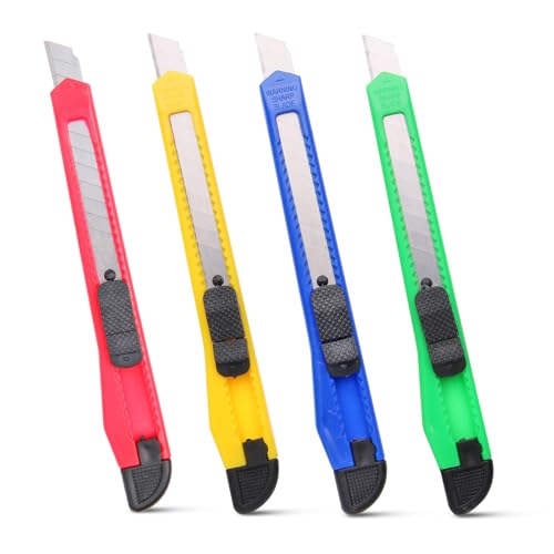 Htaexpu Universalmesser der 3. Generation, 4er-Set, Rasierklingenöffner, Allzweckmesser, Schrumpfboxschneider, kleines Arbeitsmesser