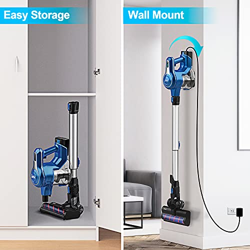 INSE Cordless Vacuum Cleaner, 23Kpa 250W Powerful Suction Stick Vacuum Cleaner, Up to 45min