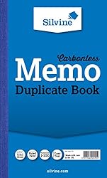 Silvine Carbonless Duplicate Memo Book - Numbered