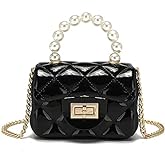 FONETTOS Mini Jelly Purse, Girls Mini Bag Children Small Crossbody Purse Kid with Gold Chain