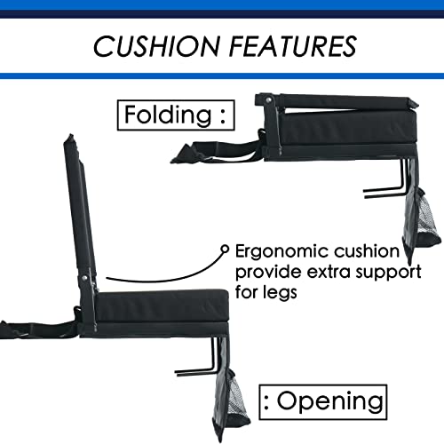SPORT BEATS Stadium Seat for Bleachers with Back Support and Wide