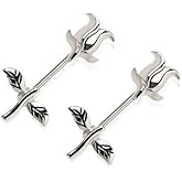 Pierced Owl 14GA 316L Surgical Steel Tulip Flower Nipple Barbells, Sold as a Pair