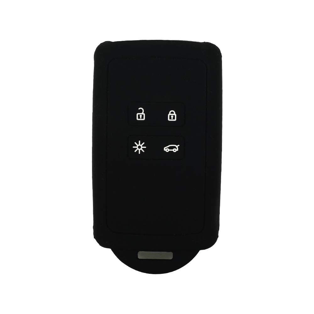 BROVACS Silicone Cover Protector Case Holder Skin Jacket Compatible with RENAULT 4 Button Smart Remote Key Fob CV2352 Black