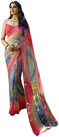 Shaily Retails Women’s Printed Georgette Saree (SBY2-7205, Multicolour) Shaily Retails Women’s Printed Georgette Saree (SBY2-7205, Multicolour)