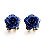 Hot Sale! Paymenow Women Girls Rose Rhinestone Small Earrings Fashion Eardrop Jewelry with Summer Dress (Blue)