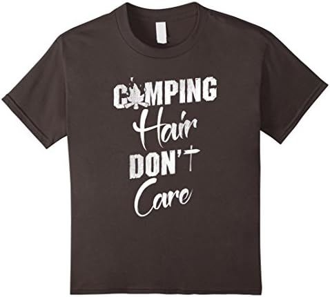 Kids Camping Hair Dont Care shirt if you love camping outdoors 8 Asphalt