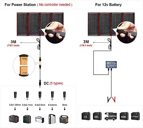 DOKIO 300W Portable Solar Panel Kit Monocrystalline for 12V Battery, Caravan, RV, Boat, Camper - Image 4