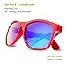 RIVBOS RBK023 Rubber Flexible Kids Polarized Sunglasses Glasses Age 3-10 (Red Coating Lens)