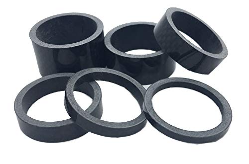 Easyou Carbon Fiber Bicycle Headset Spacer Pack of 6 for 1-1/8 Inch 20mm 15mm 10mm 8mm 5mm 3mm - Thumbnail 2