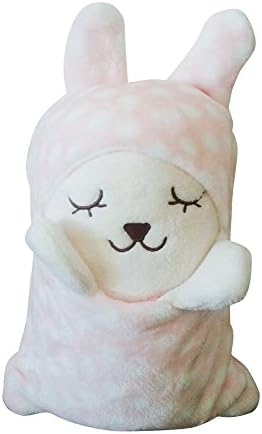 Little Sunshine Skin Care Coral Fleece Baby Blanket / Best Friend Bunny Design / Non-Toxic, Anti-Pilling 100% Polyester 30"X40" Baby Blanket (Pink & White Bubbles)