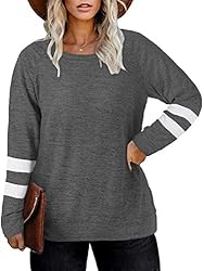 DOLNINE Womens Plus Size Sweatshirts Long Sleeve