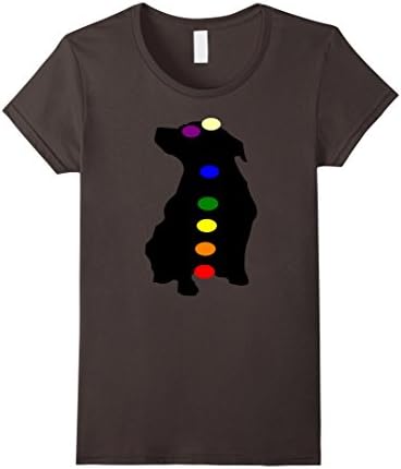 Womens 7 Chakras Dog T-Shirt Hindu Buddhist Buddhism Yoga T-Shirt Medium Asphalt