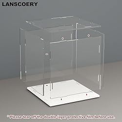 LANSCOERY Clear Acrylic Display Case, Assemble Cube