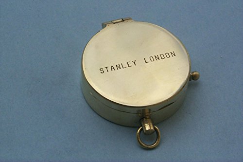 Antique Brass Medium Pocket Compass (Stanley London)