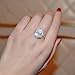 UMODE 18K White Gold Plated Teardrop Halo Pear Cut 4 Carat Cubic Zirconia CZ Engagement Wedding Ring for Women Size 5