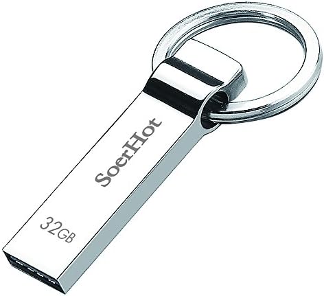 SoerHot 32GB USB 2.0 Flash Drive with All-metal Casing and Keychain Design
