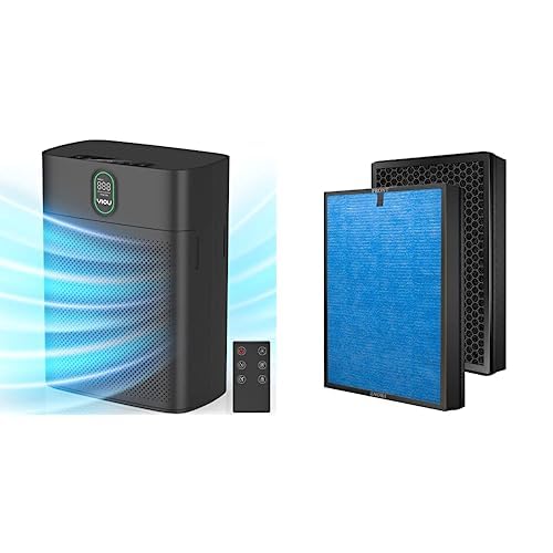 YIOU Air Purifier M1, Midnight Black & YIOU Air Purifier M1 HEPA Air Replacement Filters, Enhanced