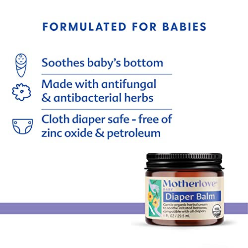 Motherlove Diaper Balm (1 oz) Organic Herbal Diaper Rash Cream—Cloth