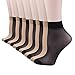 FITU Women's 30D Sheer 12 Pairs Nylon Ankle High Tights Hosiery Socks (6 Black 6 Beige)