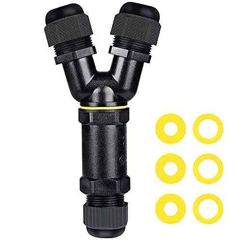 Kabelverbinder Wasserdicht IP68, DAMORON 3-polig Y-Abzweigdose für ø4-12 mm Kabeldurchmesser Verbindungsmuffe Erdkabel…