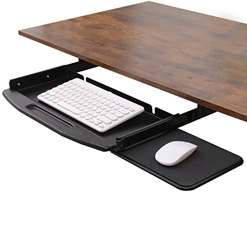 Oaskrac Under Desk Keyboard Tray Slide Out Keyboard Tray with 360