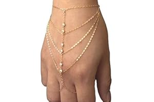 Furivy Pop Celebrity Chain Tassel Crystal Bracelet Slave Finger Ring Hand Harness