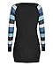 OUGES Women's Long Sleeve Round Neck Patchwork Casual Shirt Tops(Black,XXL)