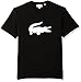 Lacoste Men's Short Sleeve Jersey with Big Tonal Croc Printed T-Shirt, TH9428, Black/White, X-Large