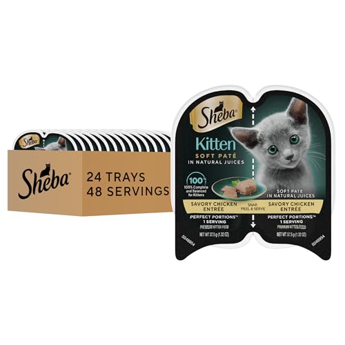 Sheba Perfect Portions Kitten Wet Cat Food, Chicken Pate, 2.6 oz, 24 ct