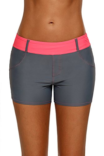 EVALESS Women's Wide Waistband Board Shorts Swimsuit Bottom with Back Pockets(S-XXXL) EVALESS Women's Wide Waistband Board Shorts Swimsuit Bottom with Back Pockets(S-XXXL)