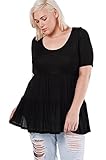 Womens Fashion Colors Paneled Three Quarter Knit Tee Top USA (Plus Size)