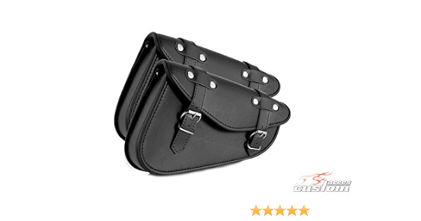 Customacces APD001N Detroit Alforjas de Cuero para Harley ...