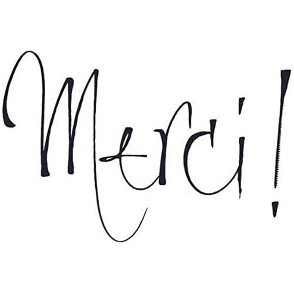 Artemio Wooden stamp E text Merci !,