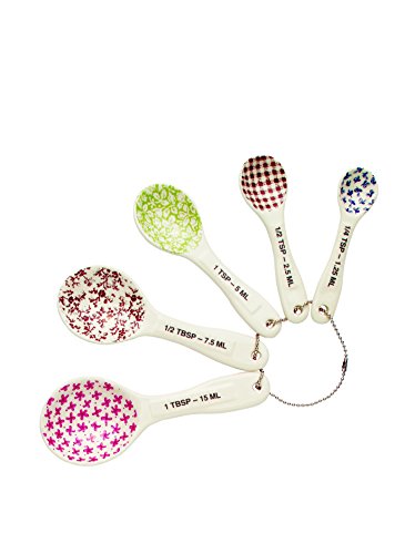 Rae Dunn Magenta 5 Piece Stoneware Measuring Spoon Set