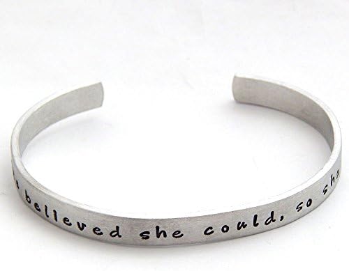 Inspirational Quote She believed she could, so she did. Cuff Bracelet