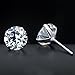 Zealmer Womens Rhinestone Cubic Zirconia Silver Stud Earrings Set, Gift for Valentine's Day, 5 Pairs