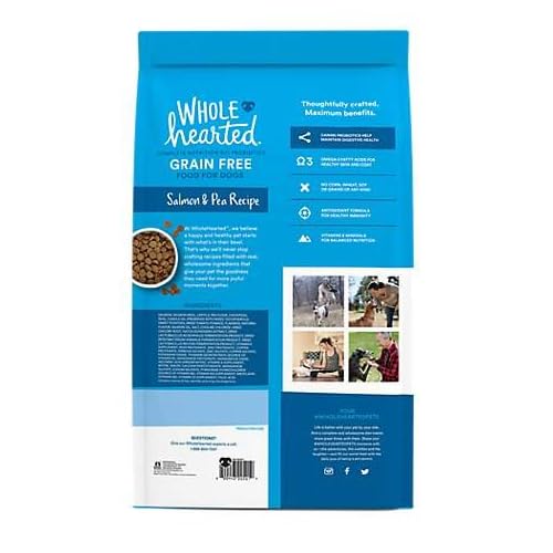 wholehearted grain free all life stages salmon and pea recipe dry dog food