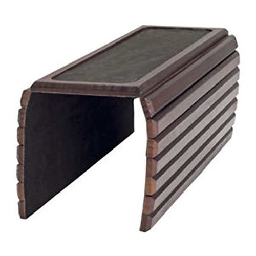 Sturdy wooden sofa arm tray table with rubber surface f…