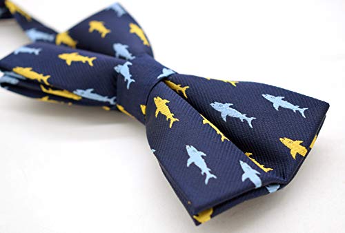 Carahere Mens Bow Ties Handmade Adjustable Pre-Tied Pattern Bow Ties For Men(Shark pattern-3) (Shark pattern-3)