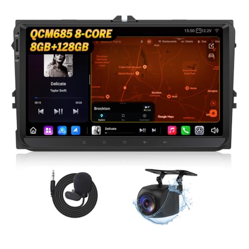 Eonon 9 Inch Car Radio for Volkswagen Seat Skoda Polo Golf V/VI Android 13 8GB+128GB 4G CarPlay Android Car Wifi GPS Bluetooth DSP EQ MirrorLink Reversing Camera