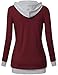 Messic Vintage Hoodie for Women, Women's Slim Fit Active 1/4 Oblique Zipper Hoodie Pullover Sweatshirt,Wine,XX-Large