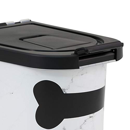 Paw Prints Plastic Pet Food Bin, Bone Appetit Design, 7 LB