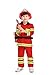 yolsun Fireman Costume for Kids, Boys' and Girls' Firefighter Dress up, Fire Fighter with Toy Accessories Set Halloween Role Play(Red,6-7 Years)