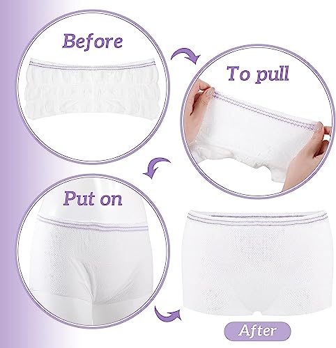 NALACAL Mesh Postpartum Underwear Disposable Panties, Women High Waist C Section Maternity Postpartum Panties, Soft, Breathable, Stretchy (8 Counts - Size Large)