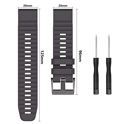 ISABAKE Watch Strap for Garmin Fenix 6X / 6X PRO, Fenix 5X / 5X Plus, Fenix 3/3 HR Accessories, QuickFit Strap 26mm Wide